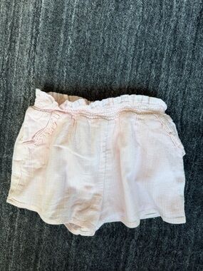 Janie and Jack Light Pink Ruffle Waist Cotton Shorts